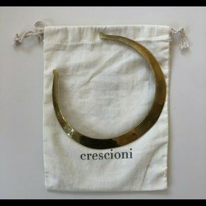 Crescioni brass gold choker necklace